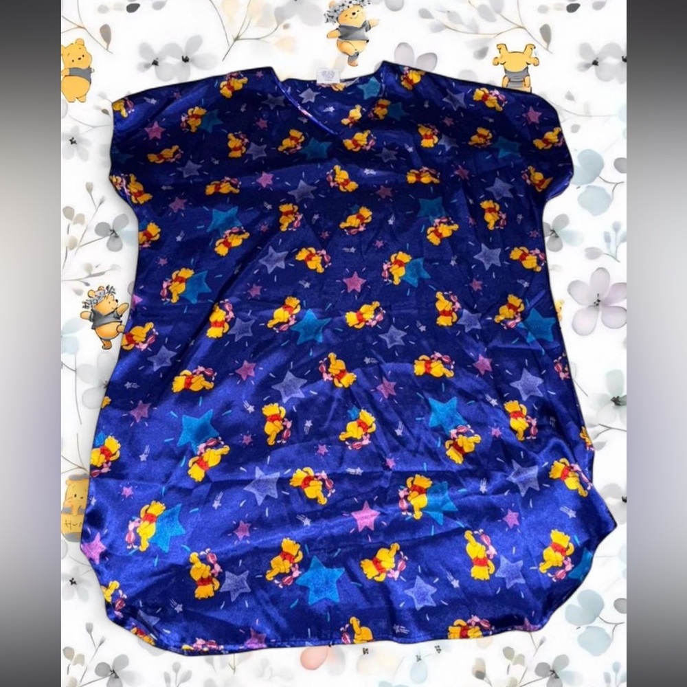 Disney Pooh Blue and Yellow Print Top